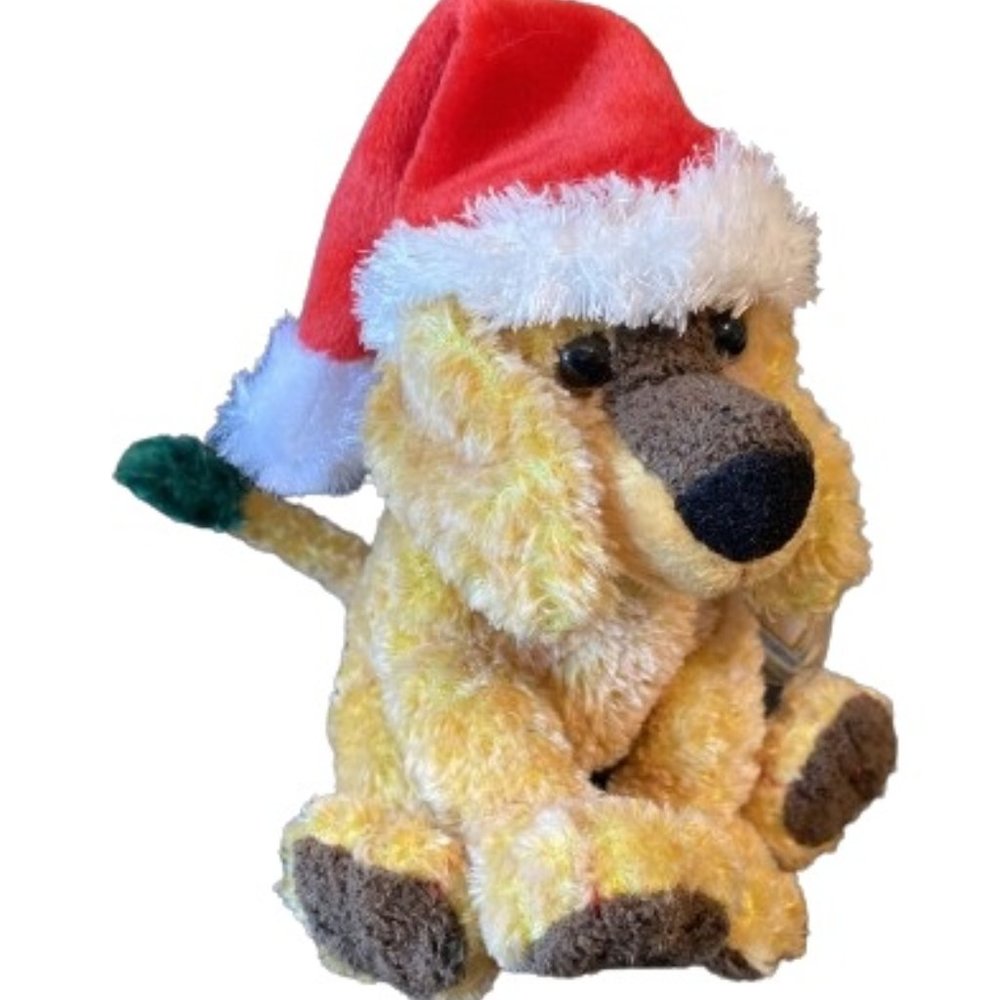 Jinglepup TY Beanie Baby Brown Dog Green Tail White Hat Holiday NEW